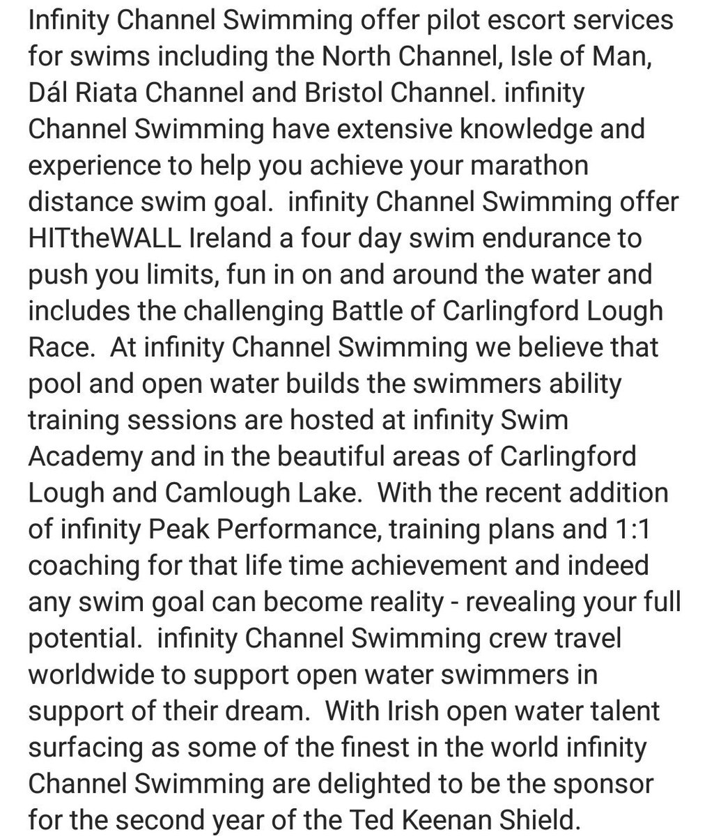 Global Swim Series Eleventh Annual Awards Sponsor infinity Channel Swimming