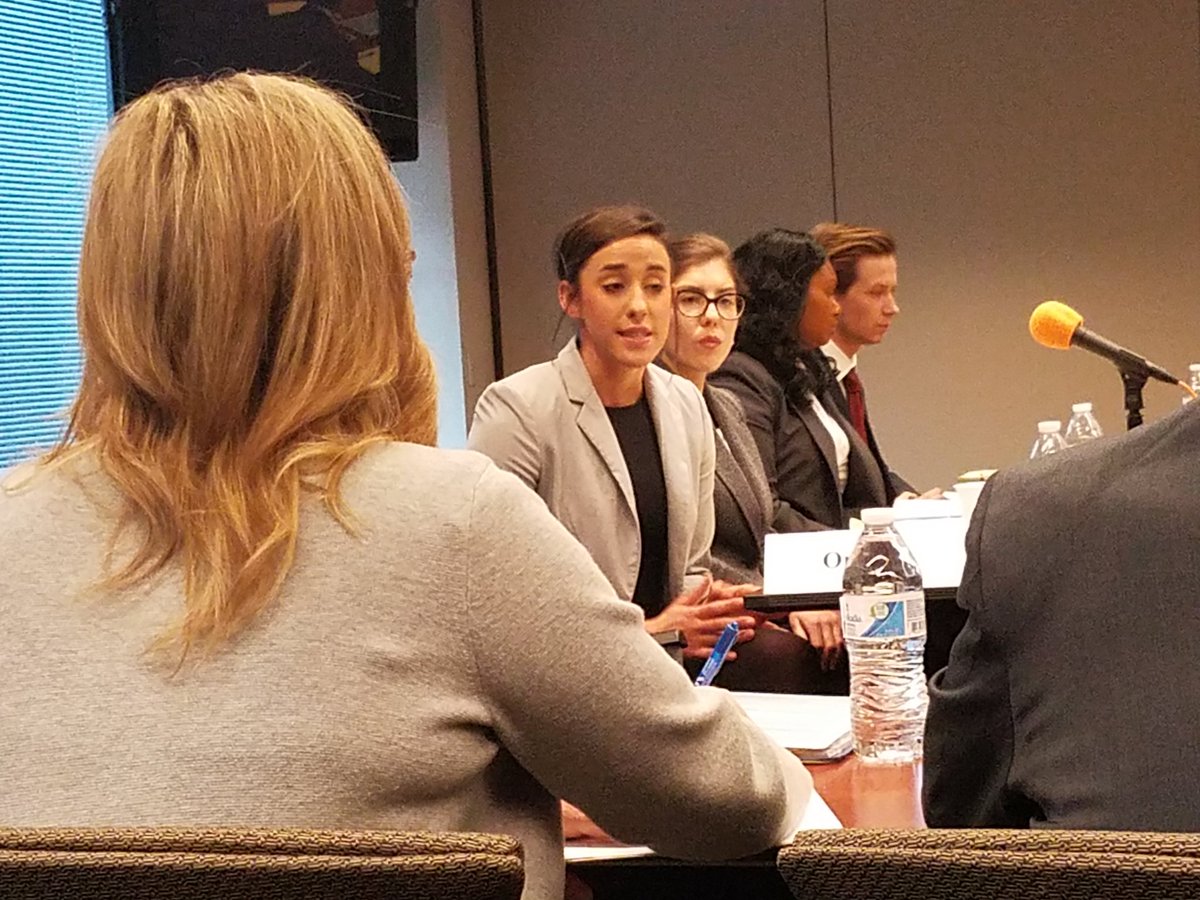 abalsd's tweet photo. It's Team Orange (@DuquesneLaw) vs. Team Magenta (@SMULawSchool) in the finals of the #ABAarbitration Competition! @sbyeager @ADRorg #arbitration https://t.co/WePaOW92KR