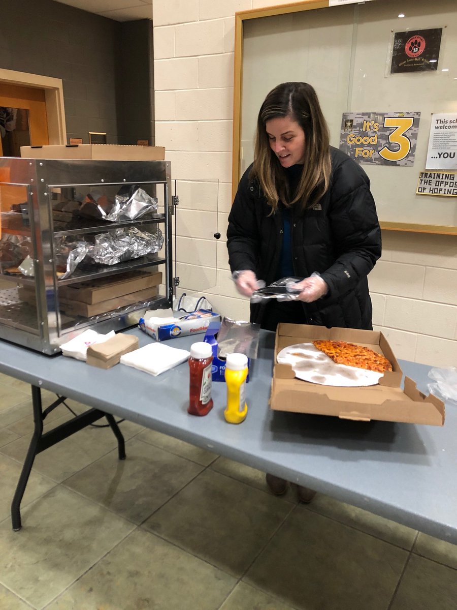 This week’s OA Hoop Boosters volunteer of the month is Amy Walsh.  Sister in law to coach Chuck Allen and God Mother to OA cheers Jorja Krowski.  Look at her serve up those slices.  Go Amy!!
