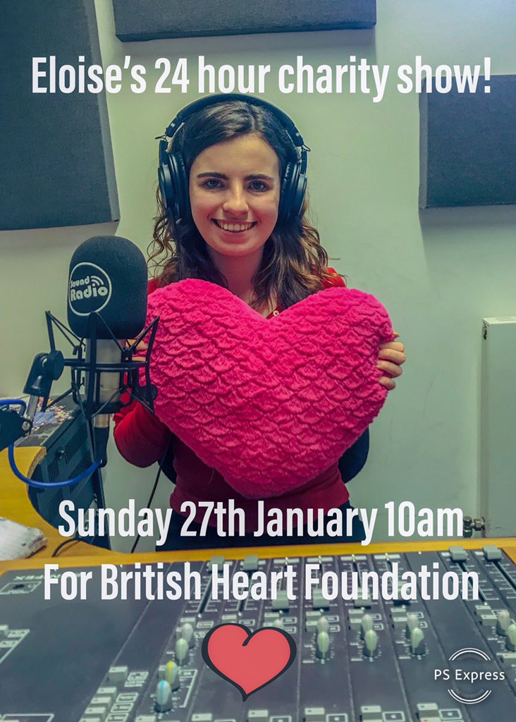 eloise0707's tweet photo. Tomorrow morning I am live on @SoundRadioWinch for my 24 hour radio show to raise money for @TheBHF ❤️ 

Tune in from 10am right here ➡️https://t.co/PaCUVVkFNB

And donate to my JustGiving page right here ➡️ https://t.co/dmhtf25QiC

It’s gonna be a good one, so don’t miss out!! https://t.co/YfbXV1M9jR