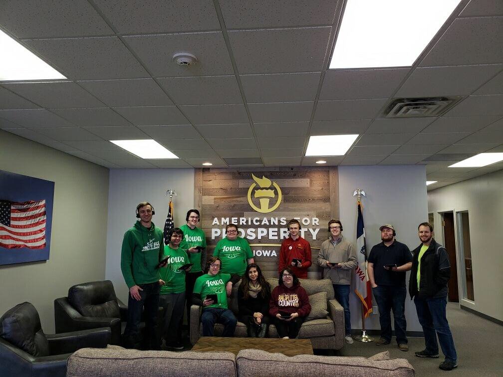 AFPIowa's tweet photo. Thank you to this awesome group of activists for all their hard work talking with Iowans about the issues important to our state! #AFPinAction https://t.co/pu2YMKXGvz