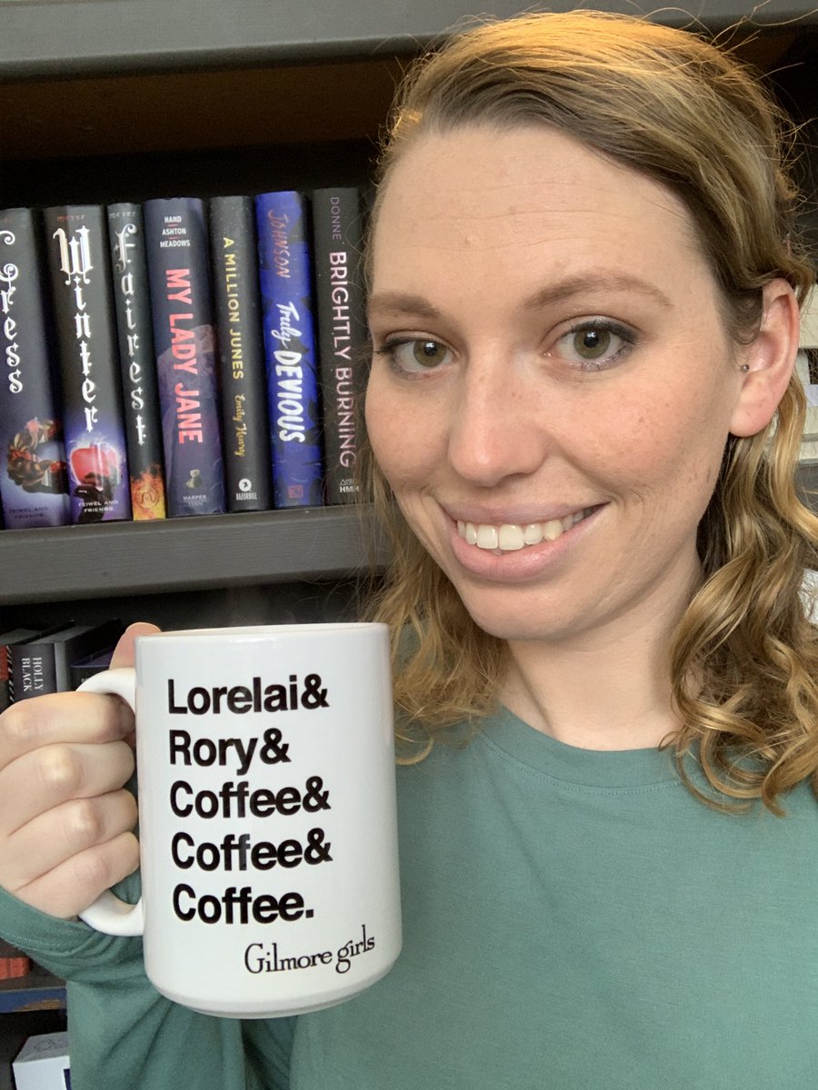 Coffee in my favorite mug and a shelfie to fuel all that reading #24in48 #readathon