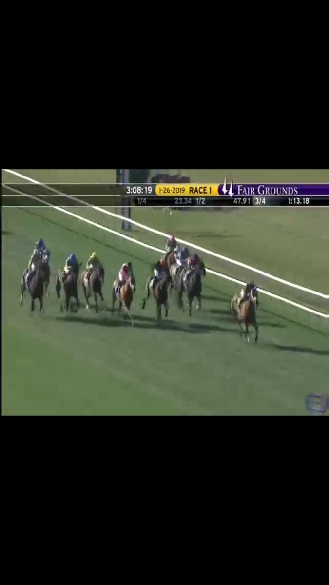 HuttAdams's tweet photo. Great ride by Jack Gilligan on our horse Murry Spur to win the opener at the Fair Grounds today. He’s been saying he likes the grass and shows it today! Great job to the horse, to Jack, and the wonderful Moquett racing team! Thank you all! https://t.co/3MN8chkdRt