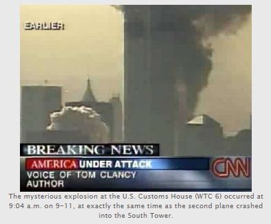 Christopher Bollyn confirmed from raw CNN video footage that a huge dust cloud (seen above "BREAKING" in photo) coming from a mysterious explosion at  #WTC6 occurred at 9:04 a.m. on 9/11 at exactly same time as second plane crashed into the South Tower. http://www.bollyn.com/understanding-the-9-11-bombing-of-wtc-6/