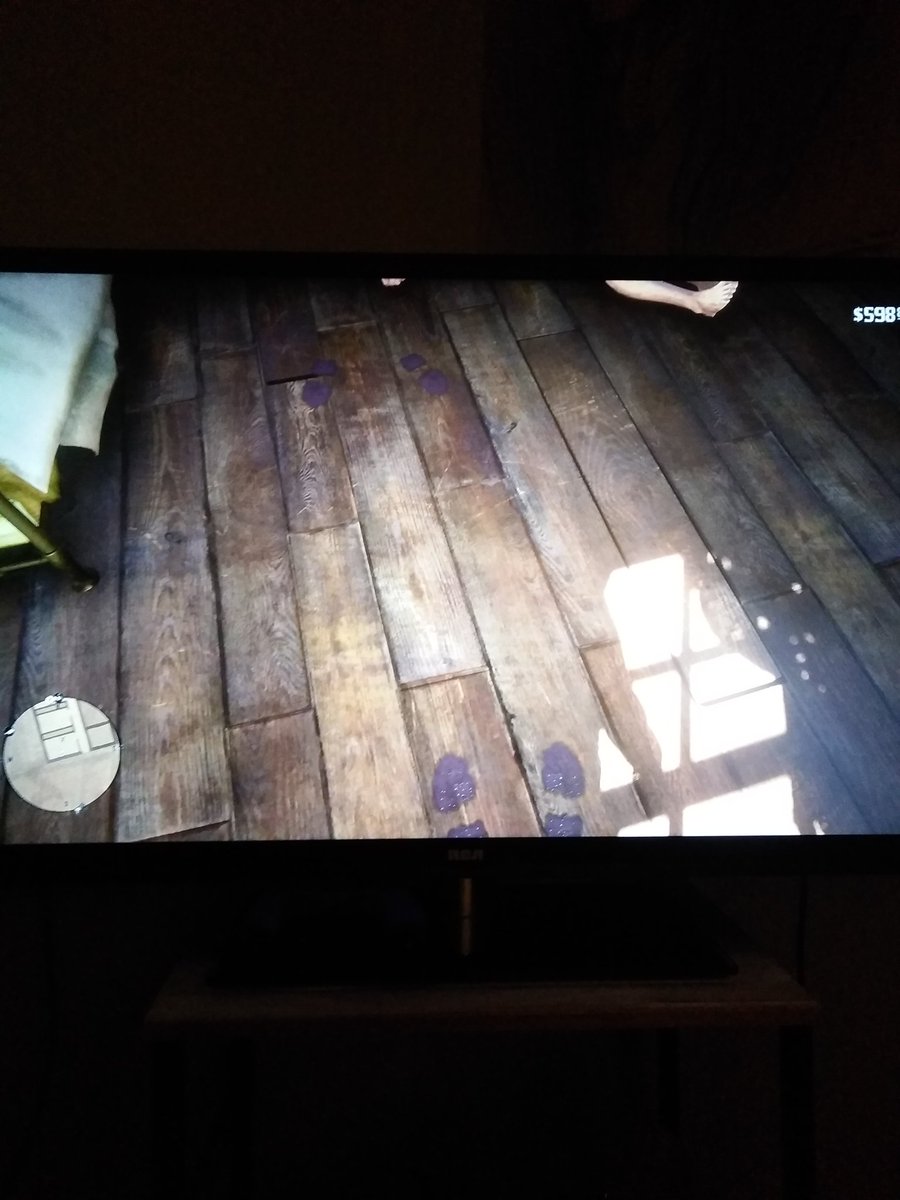 SfMikey's tweet photo. @TrippyComms ,two sets of random boot prints.. Valentine hotel, the room where you fight that guy for hitting ol girl...i was on that mission when i seen these, ever since i started a new game i been finding all kinds of randomness... https://t.co/3gotmswgaJ
