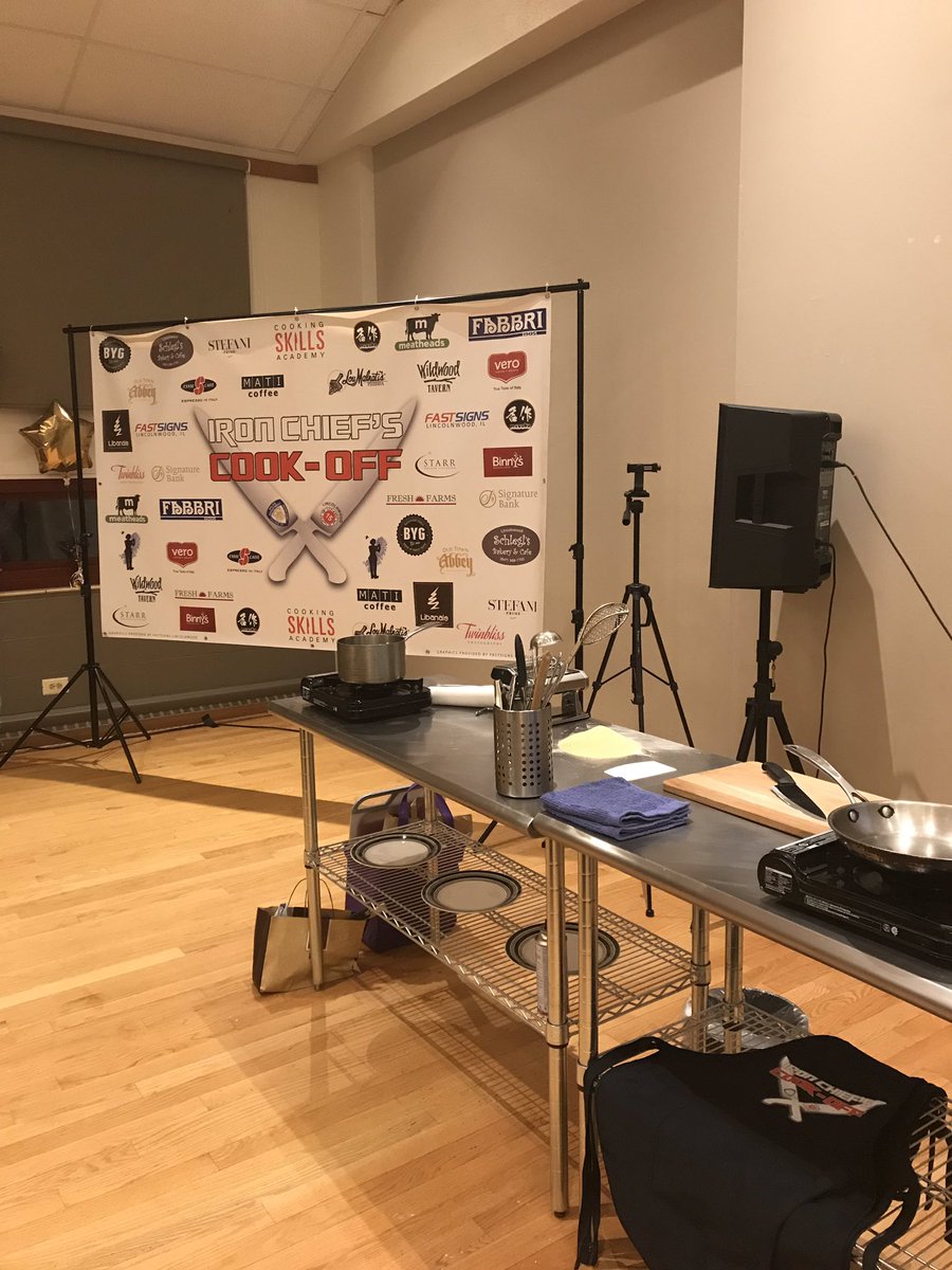 LincolnwoodPD's tweet photo. The #IronChief Cook-Off will start in less than an hour! Who will Reign Supreme #TeamPolice or #TeamFire? #Ironchef https://t.co/sHG2nSSB4a