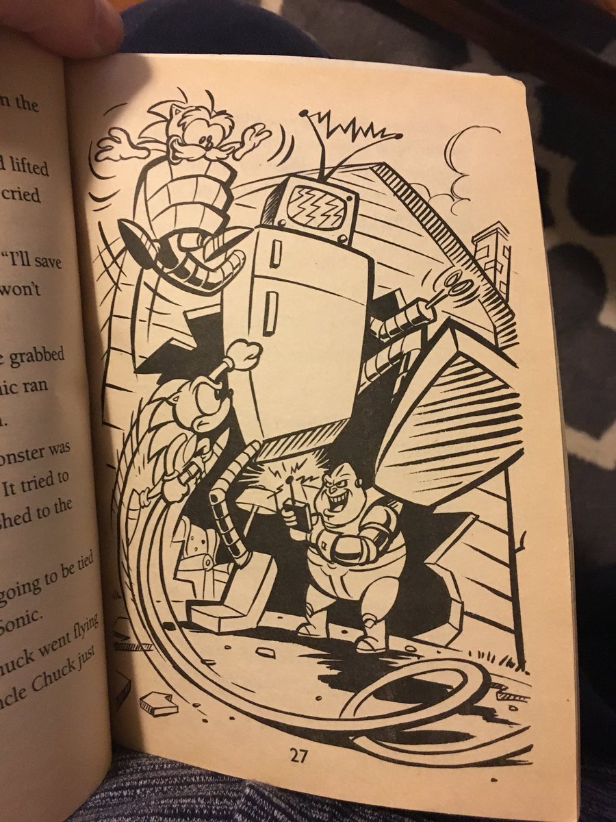 My favorite of the bizarre Sonic origin stories has to be the Troll Associates chapter books: Sonic and Robotnik were orphans raised by Uncle Chuck. After his robot-building endangers Chuck, Robotnik disappears for a decade and returns as a world conqueror! 