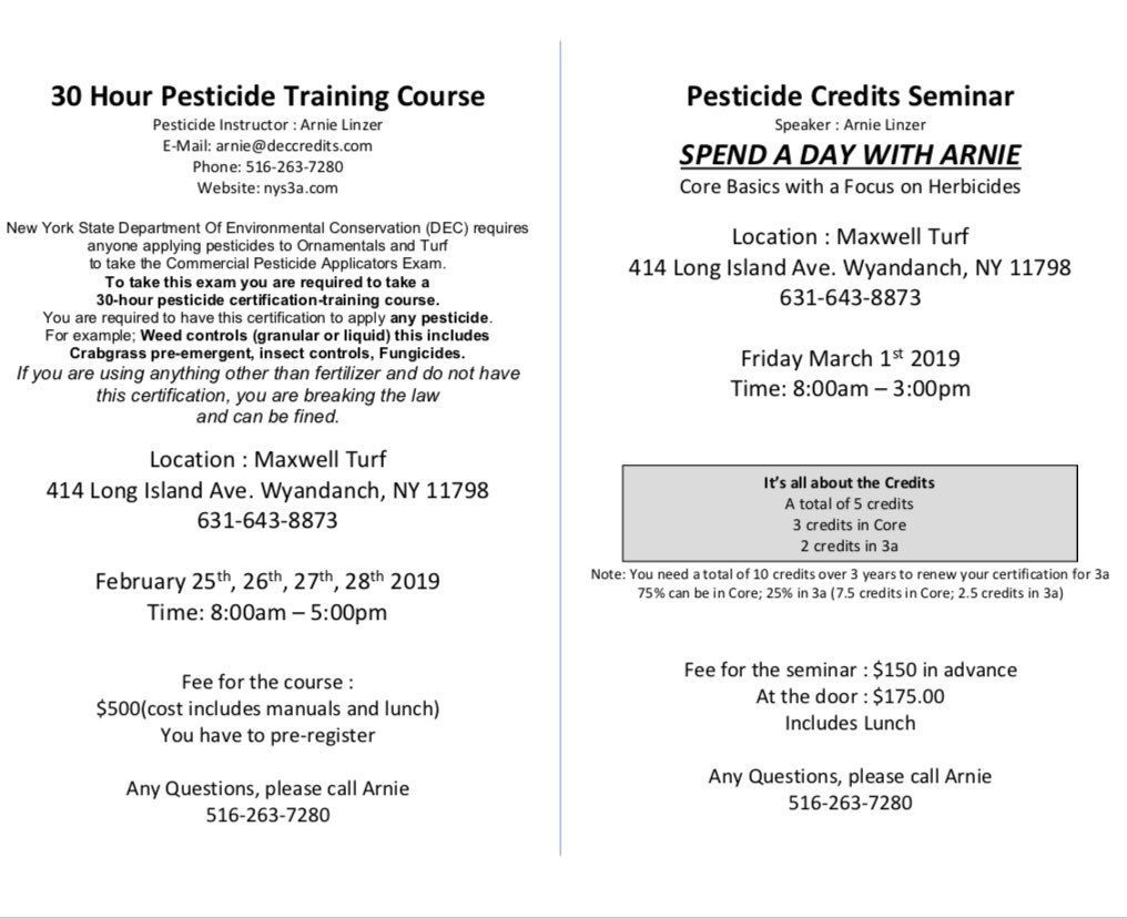 MaxwellTurf's tweet image. NYSDEC 30 hr prsticide training course.  There are a bunch of new assistants and interns out there on #longisland #letsgetcertified #maxwellturf
