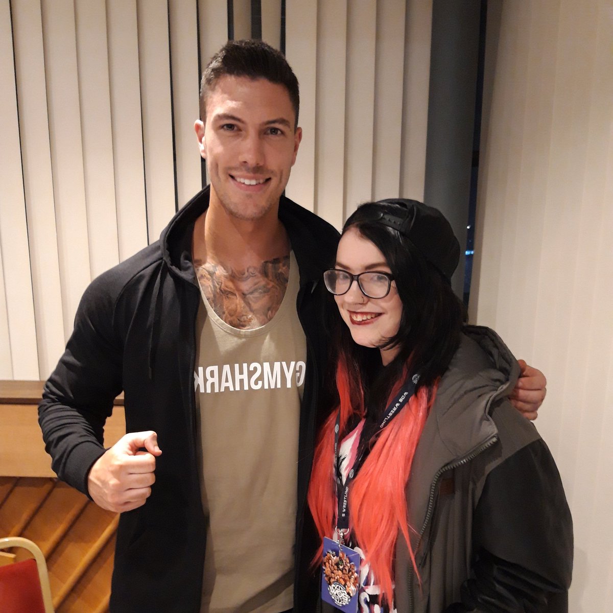 chelslea_'s tweet photo. One of my favourite people ever, and he was so lovely to meet last night 💕💕 thanks for the photo Adam, hope I get to see you live again soon. @AdamMaxted #AdamMaxted #WOSStoke #WOSWrestling https://t.co/93lVLyJpIb