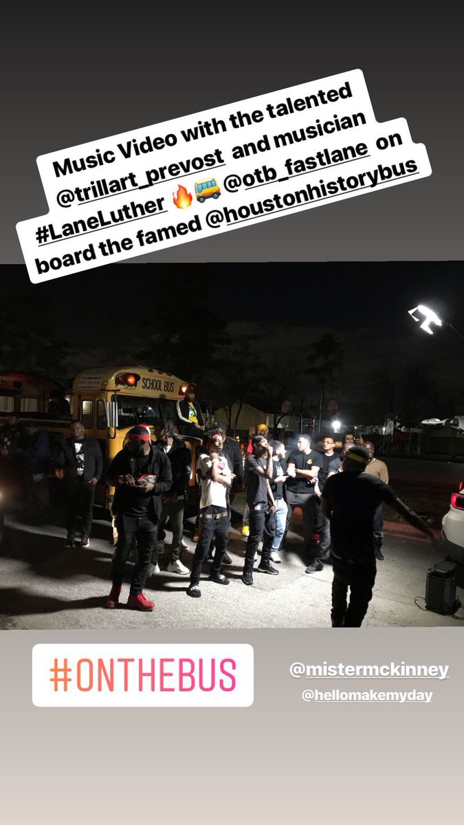 McKinneysHOU's tweet photo. Thanks to @TrillArt for featuring @mistermckinney’s @HOUHistoryBus in your new music video 🎥🎞💽🔥🚌 with @OTB_fastlane and his crew! #HoustonLocal #HoustonStrong #otbfastlane #trillart @979TheBox @MaddHatta979 @VisitHouston #RETWEET https://t.co/Gtlegs0JDd