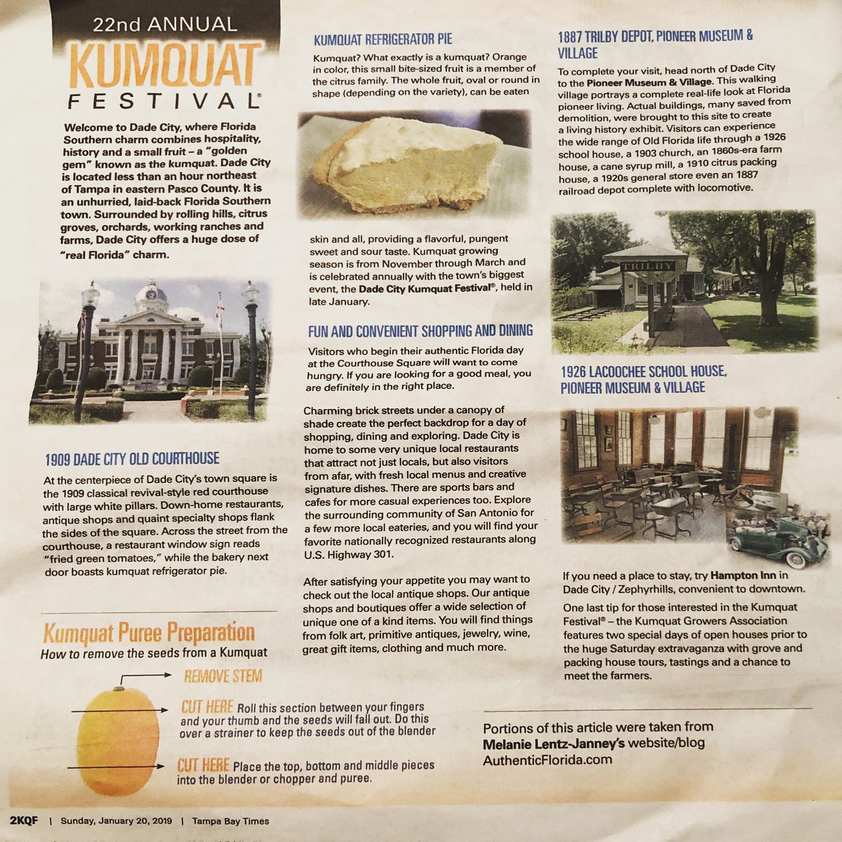 So honored that <a href="/AuthenticFL/">AuthenticFlorida.com 🌴</a> was a part of the <a href="/TB_Times/">Tampa Bay Times</a> 2019 #KumquatFestival program/guide! This festival remains one of our all-time favorite events &amp; authentic #DadeCity is one of our top #AuthenticFlorida destinations! Can’t wait for 2020! AuthenticFlorida.com