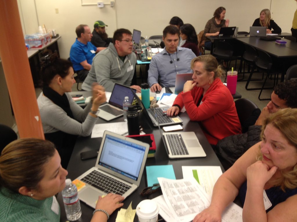 MathLisa2016's tweet photo. L.A.Unified admins and teacher-leaders write math performance tasks with a science context. Thank you, LACOE and WestEd, for a good day of work before field testing! @SteveAllenNW @DuncanLAUSD @lacoeinfo @WestEd https://t.co/QCJHjteYWU