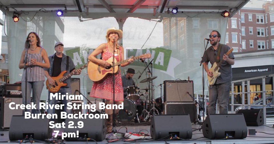 amyfairchild1's tweet photo. @miriamtheband goes back at it at @BurrenBackroom along with #creekriverstringband Sat Feb 9th 7 pm! Advance tix here! https://t.co/eqNKbHzFBM https://t.co/KgBV7b923K