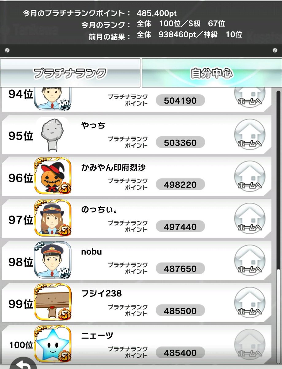 そろそろ月末なのでプラチナランクの方を片付けなければ。