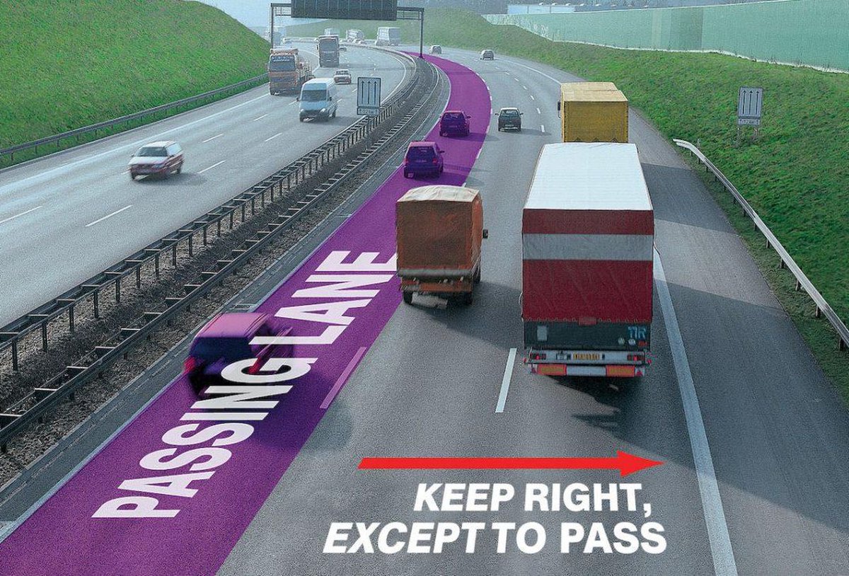Based on today’s Twitter discussion I am starting to understand why our highways are clogged with left lane campers. It is because a terrifying number of Minnesotans do not know which lane is the passing lane. Here you go friends.