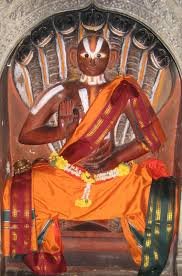 श्रीरामानुज: Gem of the हरितगोत्र of केवलाङ्गिरसगण taking descent from मन्धातृ, अम्बरीष & युवनश्व of the इक्ष्वाकु line, (these 3 became ancestors of ब्राह्मणाः by the grace of आन्गिरस ऋषयाः), a lion of the विशिष्टाद्वैत school; author of श्रीभाष्य, deemed to be आदिशेष himself: