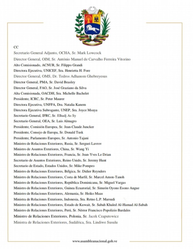 jguaido's tweet image. #CartaOficial 
Respuesta Internacional para la Emergencia Humanitaria de parte de la directiva de la @AsambleaVE para el Sr. Antonio Guterres @antonioguterres Secretario General de Naciones Unidas.