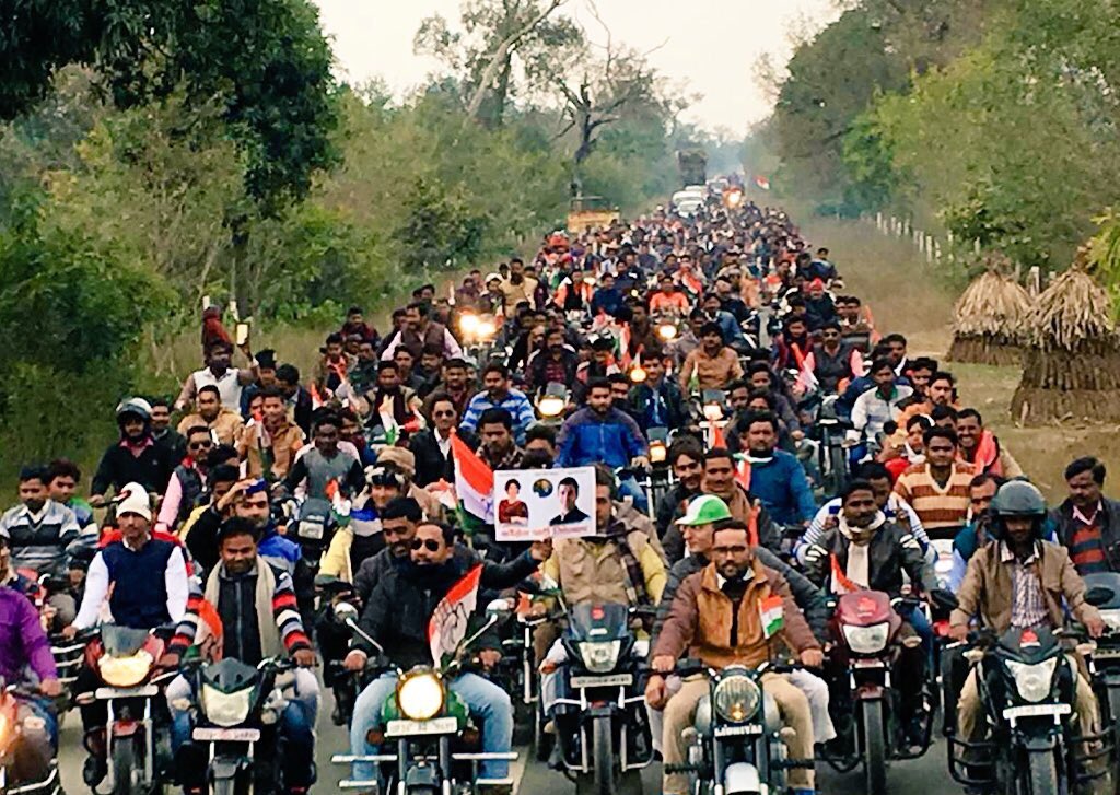 viswadeep12345's tweet photo. मा.जितिन प्रसाद जी के धोहररा लोकसभा में युवाओ ने किया हजारो बाइकों के साथ स्वागत।@jitinprasadaजी ने भी युवाओ के साथ बाइक पर बैठकर निकाली रैली।#priyankaeffect
#day40
#RahulGandhiForPM 
@RahulGandhi @INCIndia @WithPGV @iyc @JM_Scindia @rssurjewala @INCUttarPradesh https://t.co/TymkwBFTsO