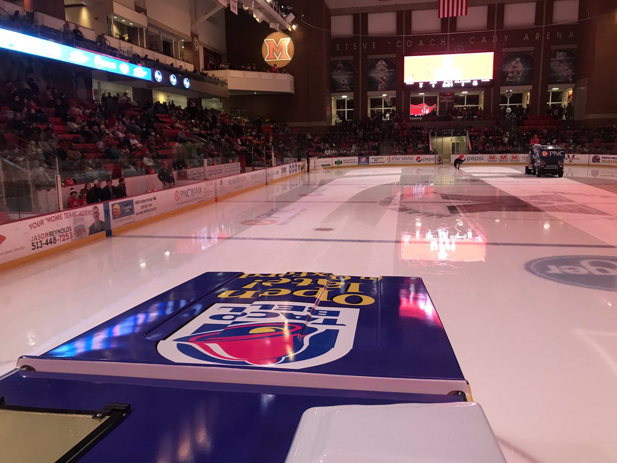 RazorHawks65's tweet image. What a great close to #OneMiami Weekend. Molly &amp;amp; her synchro skating team performed at intermission of the @MiamiOH_Hockey game; I rode the zamboni &amp;amp; was awarded the President’s Medal for my work with @MiamiAlum. Thanks to @PresGreg and @RenateJCrawford for such a special honor!