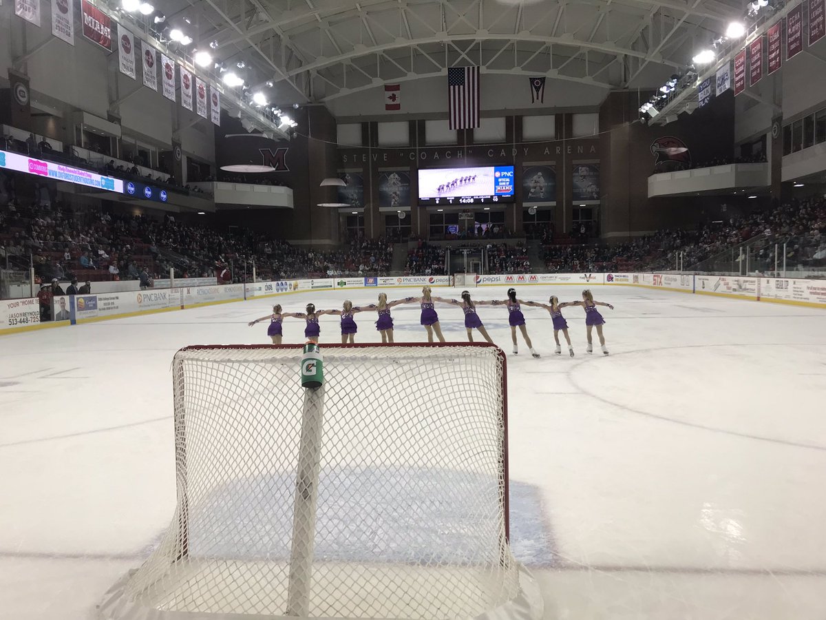 RazorHawks65's tweet image. What a great close to #OneMiami Weekend. Molly &amp;amp; her synchro skating team performed at intermission of the @MiamiOH_Hockey game; I rode the zamboni &amp;amp; was awarded the President’s Medal for my work with @MiamiAlum. Thanks to @PresGreg and @RenateJCrawford for such a special honor!