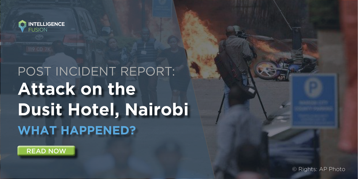 IntellFusion's tweet photo. UPDATED REPORT: New information and analysis surrounding the terror attack on the #DusitHotel in Riverside, Nairobi.
Read the latest: https://t.co/eI3ZU7UUvy
#RiversideAttack #KenyaAttack https://t.co/jXnn2hpvzV