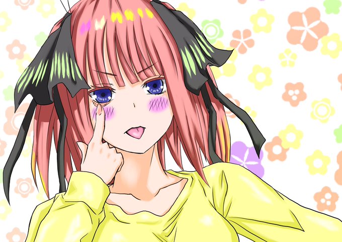 タカミさんがTwitterに投稿した中野二乃(五等分の花嫁)のイラスト。