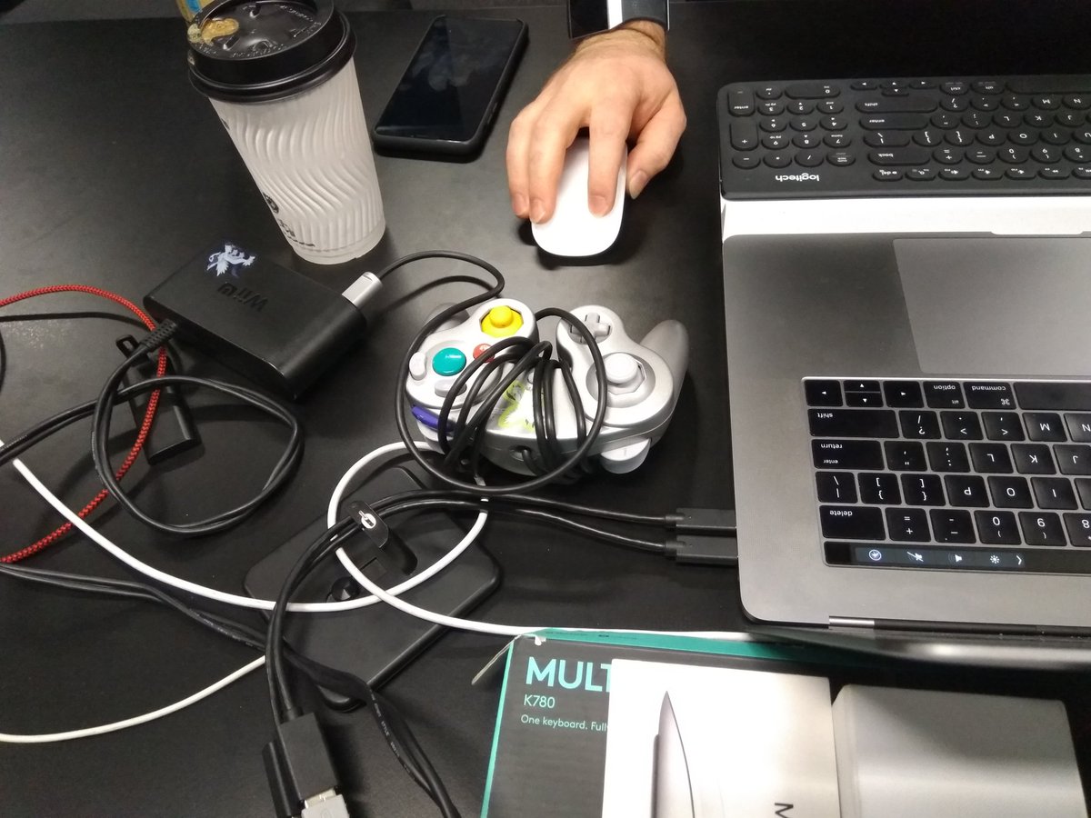 CraniumDapper's tweet photo. Rigging up a GameCube controller for our GGJ game 😂

#game #gaming #globalgamejam #globalgamejam2019 #gamedev #design #dappercranium #gamecube #gamecubecontroller https://t.co/MajzPPQmJX