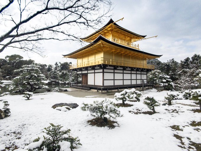 雪の金閣寺のtwitterイラスト検索結果
