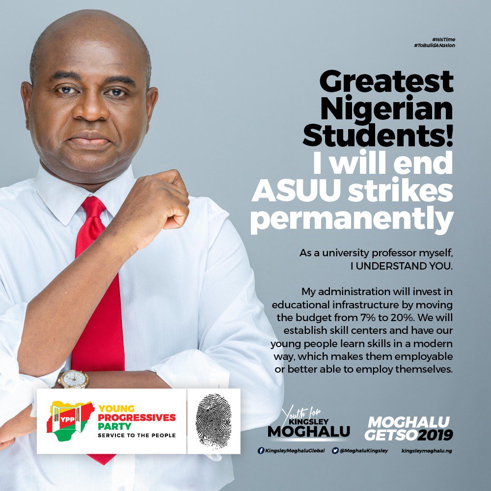 tony_ubah's tweet photo. "I will end ASUU strikes permanently" @MoghaluKingsley
I believe you
Nigerian Students believe you
Reasons:
(1)You're a Professor;
(2)You've got the Passion and Understanding of your BIG Vision;
(3) You've got an Unassailable Track Record.
#BuhariMustGo
#AtikuIsNotAnOption https://t.co/U1e5QIUYMz