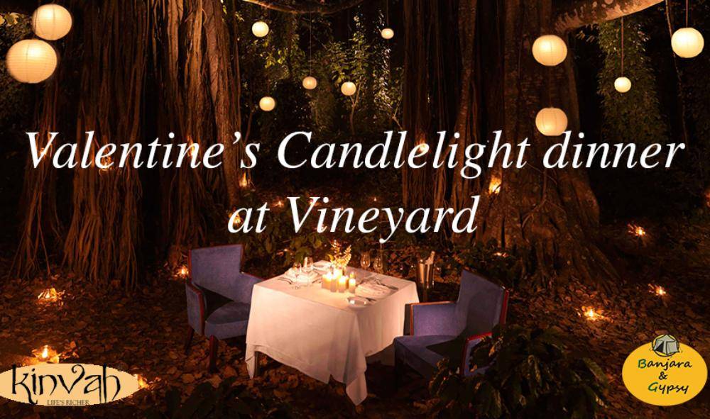Give your valentine a treat of -
A Bottle of wine, Starters- Veg &amp; Non-Veg, Continental buffet dinner -Veg &amp; Non-Veg, Desserts-Cupcakes, Cake, Live music, Goodies &amp; DJ music at our Valentine's Special Candle Light at Vineyard.
Book now at go.eventshigh.com/valentines
<a href="/eventshighapp/">Events High</a>