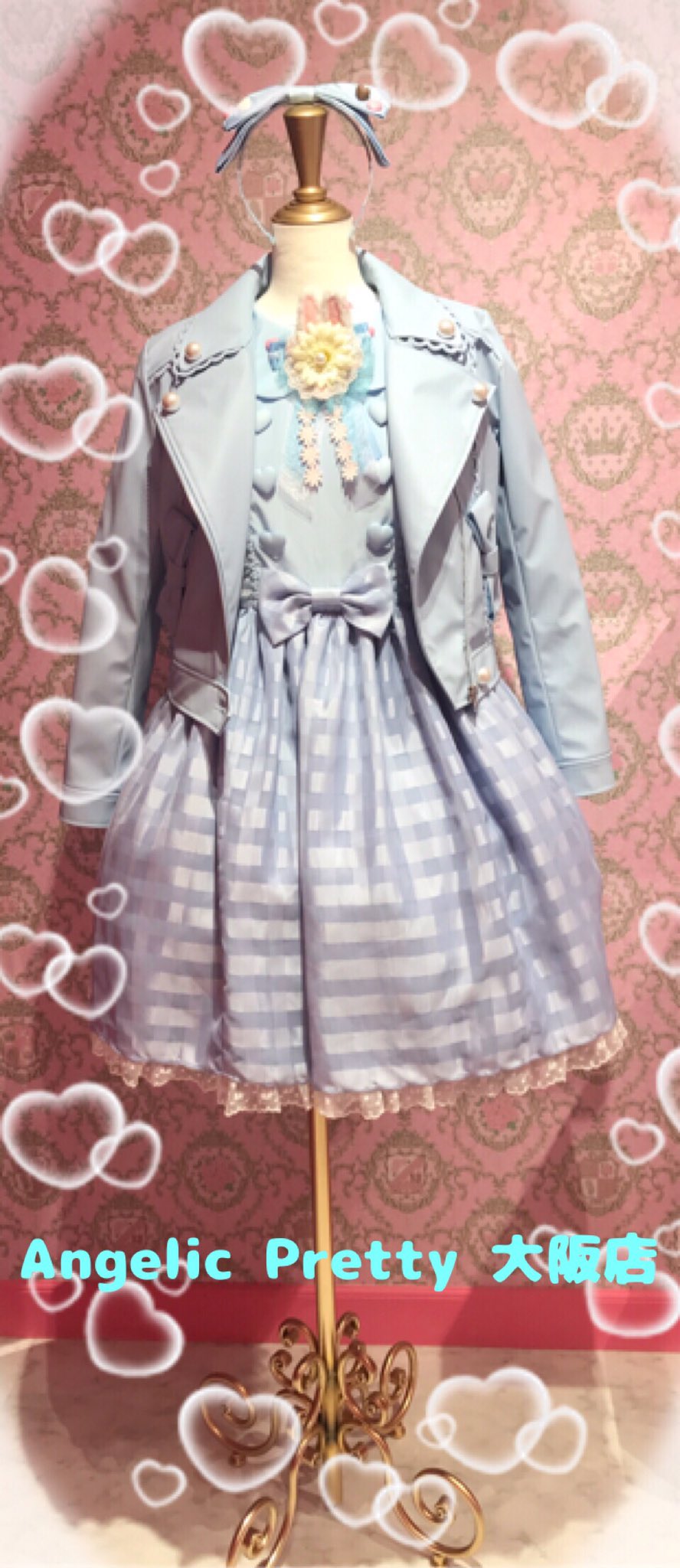 Angelic Pretty大阪店 トッピングシュガー ﾜﾝﾋﾟｰｽ 244 Doll S Ribbon ライダース ｼﾞｬｹｯﾄ トッピングシュガー ｶﾁｭｰｼｬ 3456 Happiness Easter ロゼッタ ﾌﾞﾛｰﾁ 4860 Love Heart ロゴ ﾊﾞｯｸﾞ こんにちは 水色