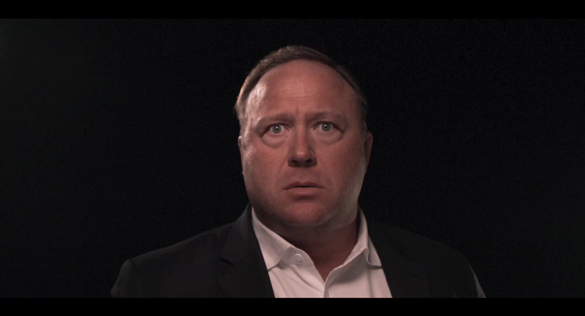 "Why is  #AlexJones in a movie about fake news? In fact, I bet when this film comes out they're going to have reviews saying, "Ha ha... To cover fake news, they talked to the King of Fake News."Wait a minute: Even if that was true, you'd wanna talk to the "king of fake news.""