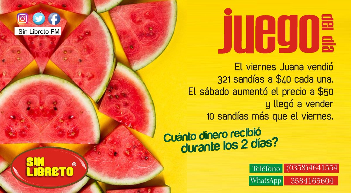 sinlibretofm's tweet photo. Estamos en vivo por 7 frecuencias. Responde al acertijo y participá por más de 12 premios #SinLibreto #RioCuarto #JuegoDelDia https://t.co/urwqzHSprc