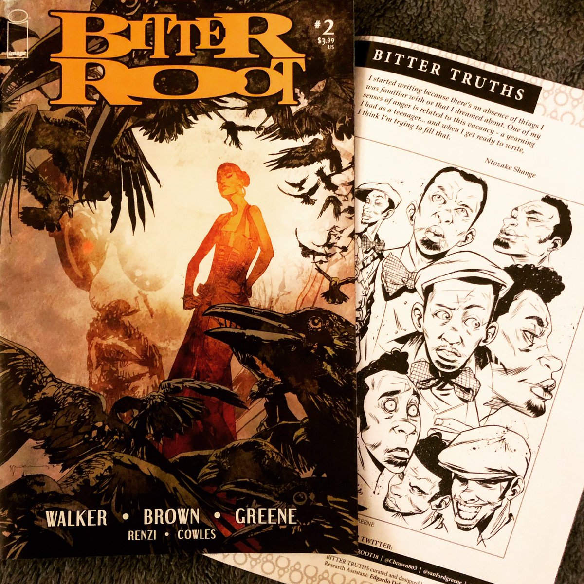 NAEAMiddleLevel's tweet image. Picked up issues 2 &amp;amp; 3 of #BitterRoot by @sanfordgreene ! Sanford is part of our #PreConComicCon panel and will be leading a workshop with attendees. Register today! bit.ly/PreConComicCon… @NAEA  #MiddleMatters #naea19