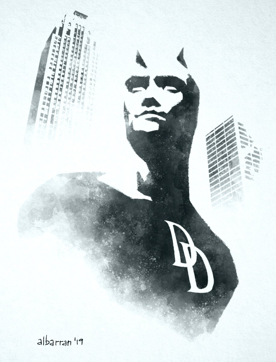 B&W version of the DD piece I posted last night. I'm not sure which one I like best. #Daredevil 