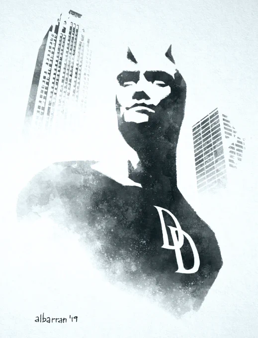 B&amp;W version of the DD piece I posted last night. I'm not sure which one I like best. #Daredevil 