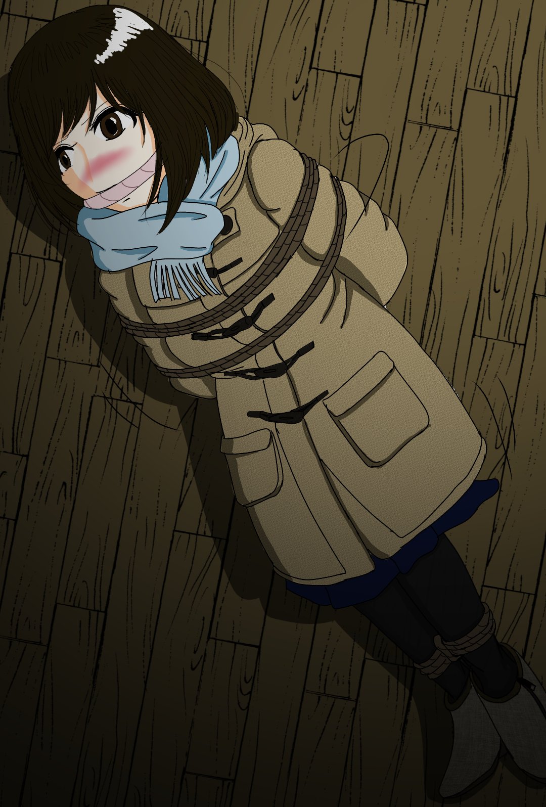 ヤマ on X: この間見掛けた子が、こういう王道ダッフルコート着てて最高に可愛かったので参考に。 コートでちょっと着ぶくれ気味なのに縛られて窮屈になって、更に猿轡をがっちりと咬まされてキツいキツい。  t.coxIJNJhZyxM  X