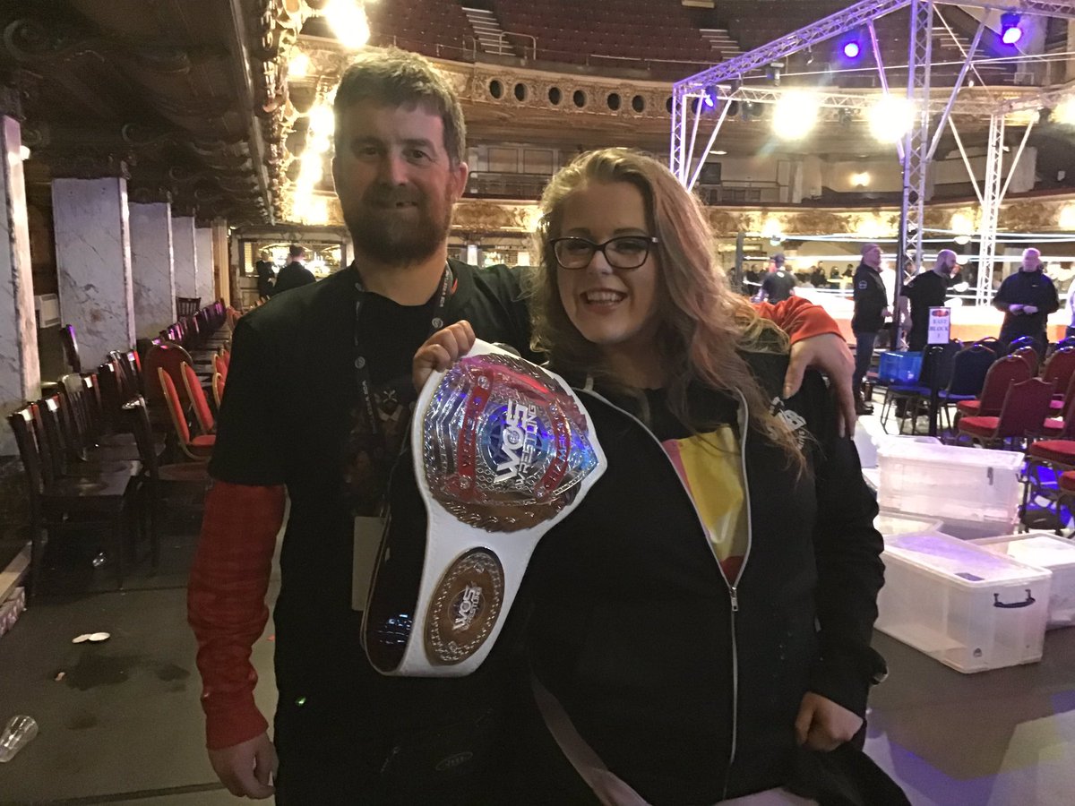rammyrascal's tweet photo. @WOSWrestling It sure was.  I’ll definately be back later this year.  Again thank you to everyone at Wos for making my day so special.  Especially @missviper91 #WosBlackpool #MegatonBarbie https://t.co/GhjuoPfnYj