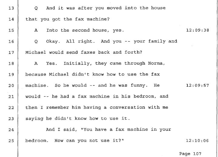 Update: I see this documentary now tries to make something sinister out of innocent faxes MJ sent to Wade. Trying to portray him as obsessively sending "love faxes" to Wade. Compare it to Joy's deposition about the faxes, though! This is the manipulation you see in this doc.