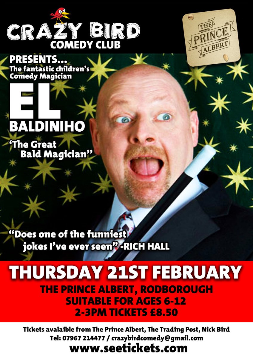 Nick bird (@crazybirdcomedy) on Twitter photo Looking for something different for the kids in Half Term? Look no further, the great children’s entertainer El Baldiniho is coming to Stroud on Thursday 21st February @hubStroud <a href="/GoodOnPaper_/">Good On Paper</a> <a href="/Stroud_WDYT/">Stroud #WDYT?</a> <a href="/DiscoverStroud/">Discover Stroud</a> <a href="/Stroud_News/">Stroud News</a> <a href="/Cotswold_Social/">Cotswold Social</a> <a href="/ThePrinceAlbert/">Lotte & Miles</a> Looking for something different for the kids in Half Term? Look no further, the great children’s entertainer El Baldiniho is coming to Stroud on Thursday 21st February @hubStroud <a href="/GoodOnPaper_/">Good On Paper</a> <a href="/Stroud_WDYT/">Stroud #WDYT?</a> <a href="/DiscoverStroud/">Discover Stroud</a> <a href="/Stroud_News/">Stroud News</a> <a href="/Cotswold_Social/">Cotswold Social</a> <a href="/ThePrinceAlbert/">Lotte & Miles</a>