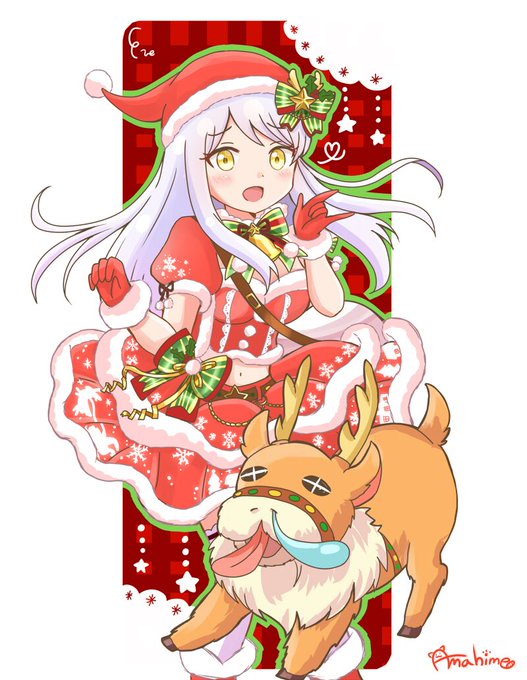 シンステ7のしおり企画にて、今年は「イヴ・サンタクロース」ちゃんを担当しました!ミラクルホーリーナイト衣装です!イヴちゃんSSRおめでとうの気持ちを込めて描きました!是非集めてください!! #cin_stage 