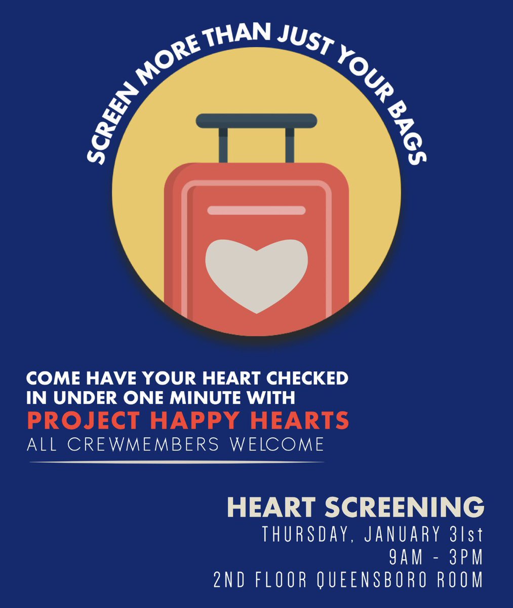 Project_HH's tweet photo. We will be kicking off our HAPPY HEARTS Screenings Tour this week!! First stop @JetBlue ❤️ #projecthappyhearts #hearthealth https://t.co/Np1cqkoBJ4