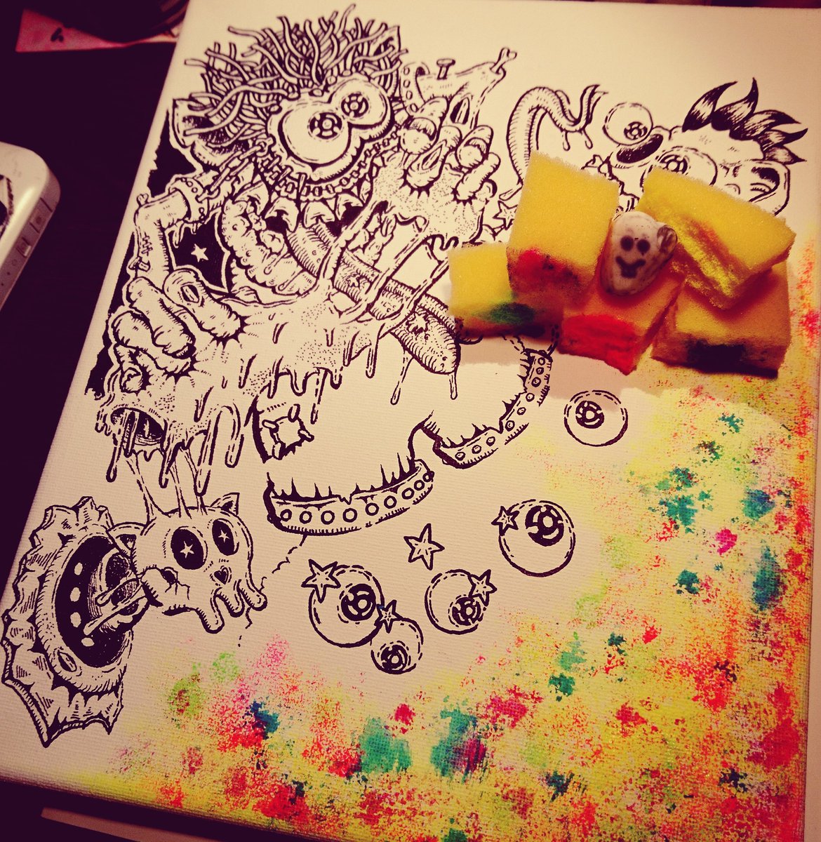 スポンジアート Hashtag On Twitter スポンジアート Hashtag On Twitter