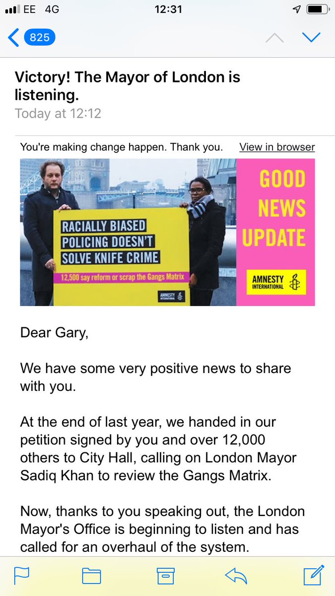 Well done @AmnestyUK 👍 But should it really have been down to you? #GangsMatrix