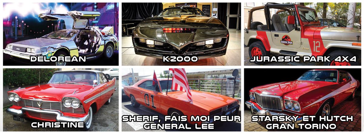 GeekExpoFrance's tweet photo. Avignon Geek Expo 3 fait le plein de culte et son écurie vous attend de pied ferme 😎 #KightRider #JurassicPark #backtothefuture #avignon #bttf #voitures #Avignon #StephenKing #christine #grantorino #dodgecharger
Pour vous emparer du volant ➡️ https://t.co/FxjKfiagON https://t.co/gr6iyiivsV