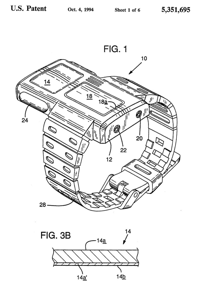 netta_doc's tweet photo. @HRSonline @leftbundle That amazing early wearable was called the HeartWatch, made by Instromedix in the mid-1990s. Here's a close up and some pictures from the original patent from October, 4 1994:
#EPeeps #CardioTwitter #InterproAFib 1/x https://t.co/prw4x8npP8