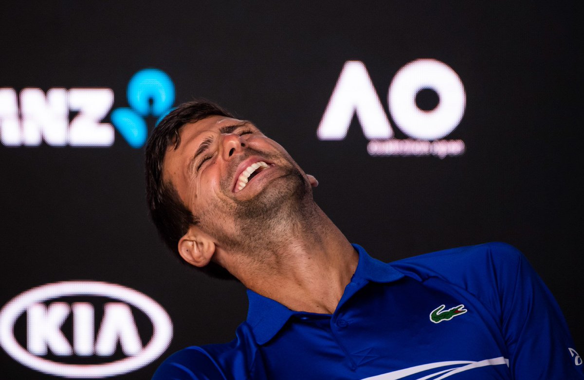 BasiaID's tweet photo. .@DjokerNole #PressConference #AusOpen 
p: Ray Giubilo https://t.co/kHreQ5oOPE