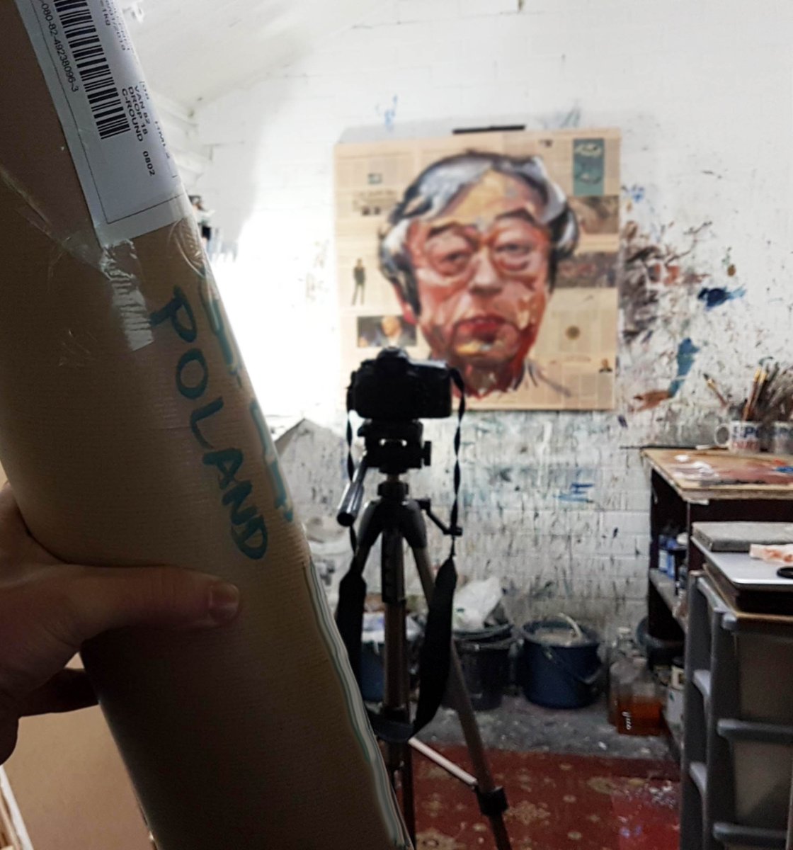 Posting a print to a buyer in Poland, working on a #Satoshi portrait commission and someone contacted me to buy my new $EOS 'cubist-style' painting. It's been a good week! #Picasso bit.ly/AR-ArtPrints