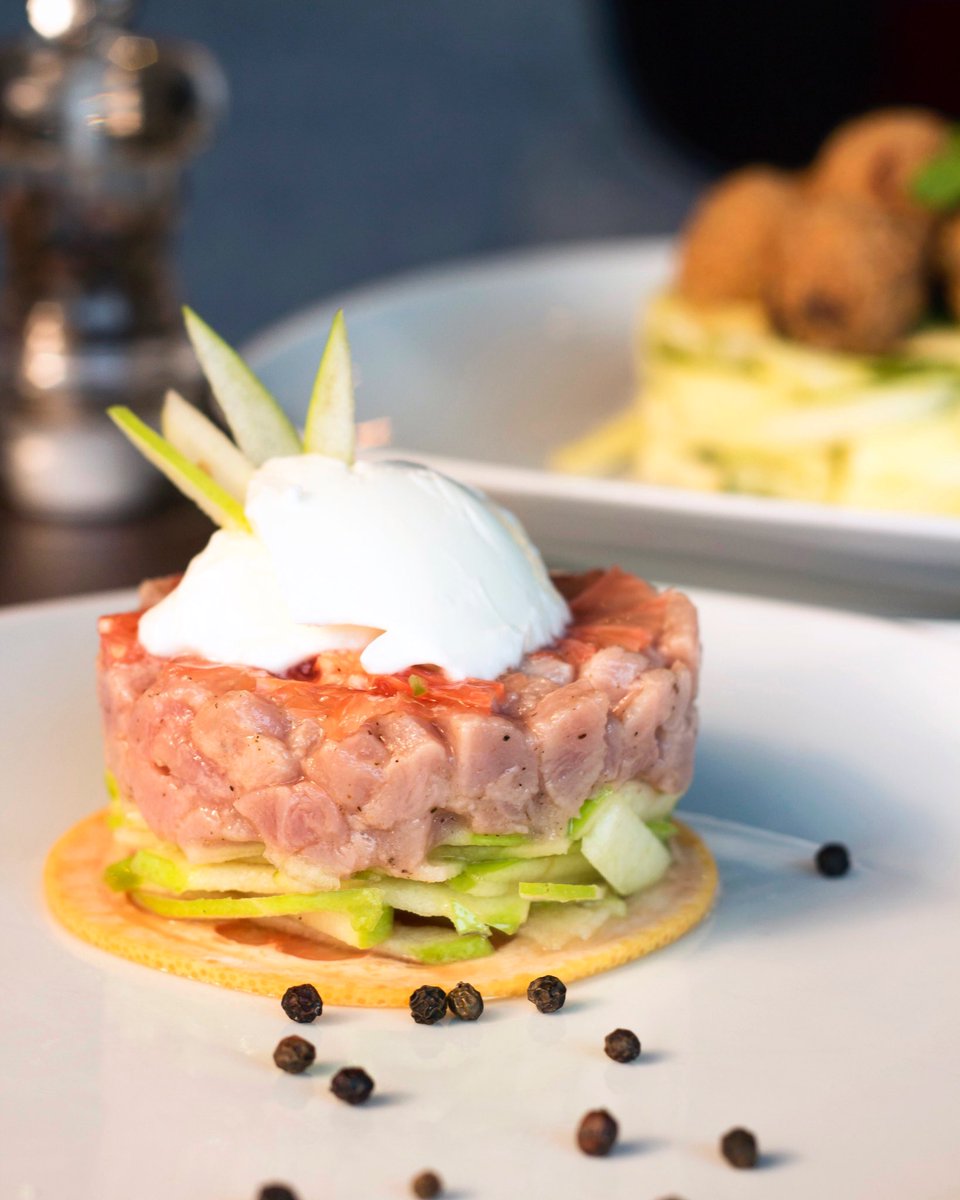 CafeItalianoUAE's tweet photo. Tartare di Tonno con Mele e Agrumi: 100 grams of delicious raw tuna tartare seasoned with citrus fruit and garnished with apples and yogurt. 
The best starter for your healthy Italian lunch. #checkourmenu #cafeitalianouae #dubaidaily #dubaifood #dubaifoodie #dxb https://t.co/COmYb94k7T
