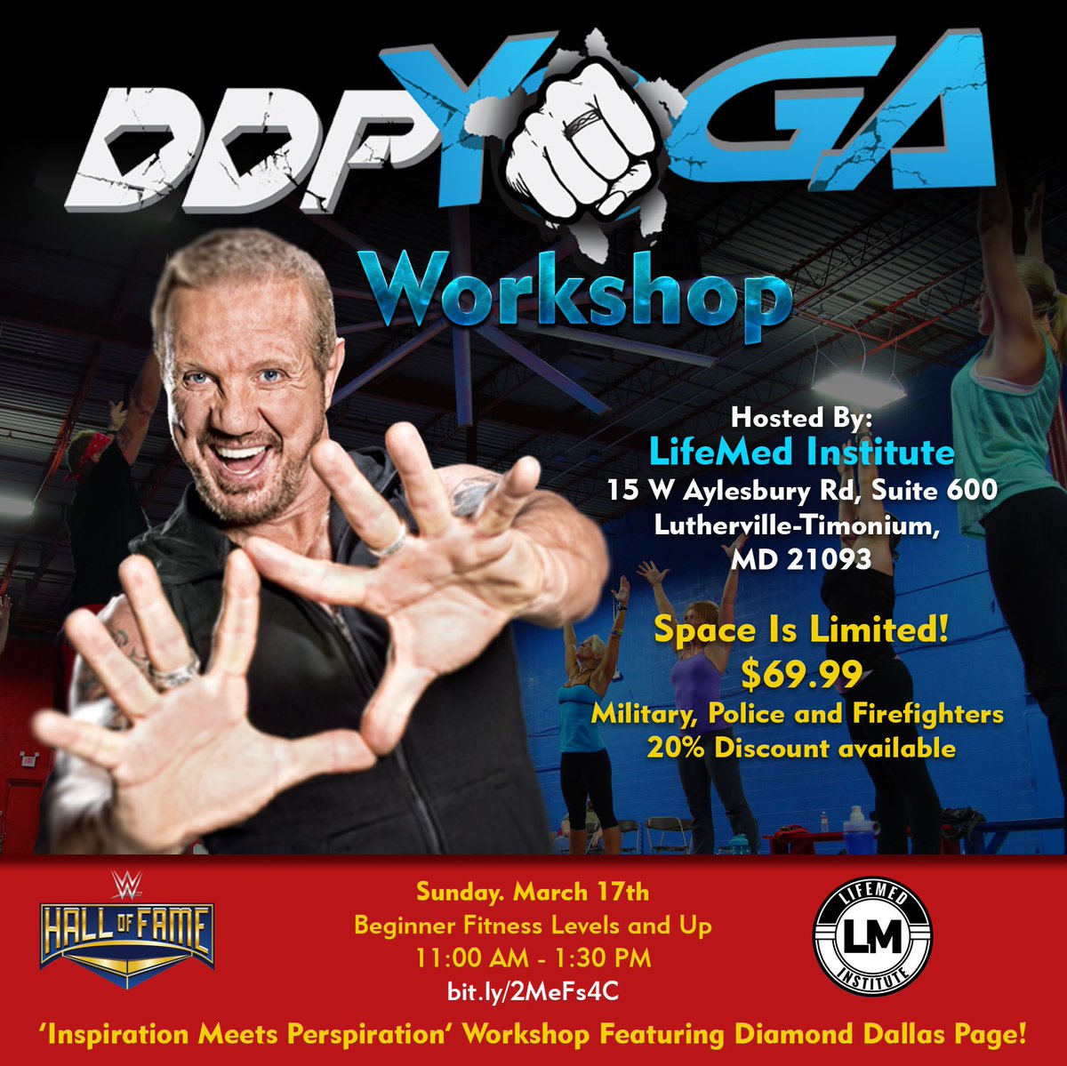 DDPYoga's tweet photo. DDP is headed to Timonium, MD for a DDPY Workshop at Lifemed Institute on Sunday, March 17th. Get your tickets today. #MeetDDP #DDPYworkshop https://t.co/gafU48uVqK https://t.co/WZvqflv6bU